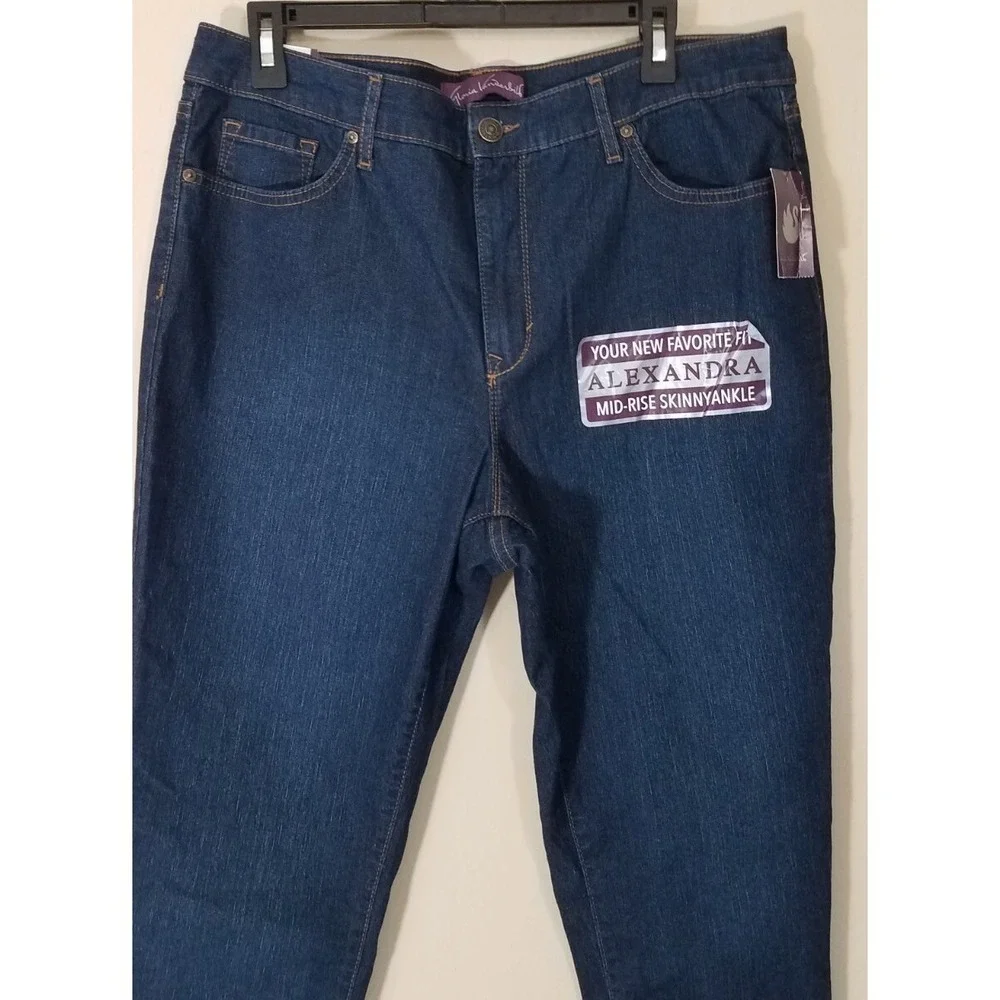 Gloria Vanderbilt Alexandria‎ Ankle Jeans Women 16 Modern Stretch Blue Pants NEW